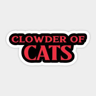 Clowder of Cats Collective Animal Nouns Sticker